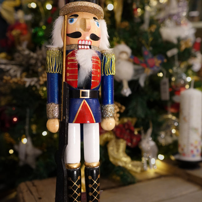 Blue Handpainted Wooden Nutcracker