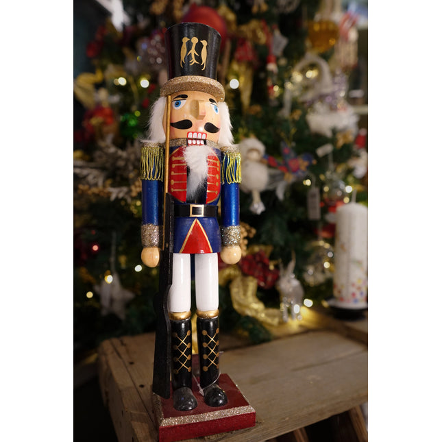 Blue Handpainted Wooden Nutcracker