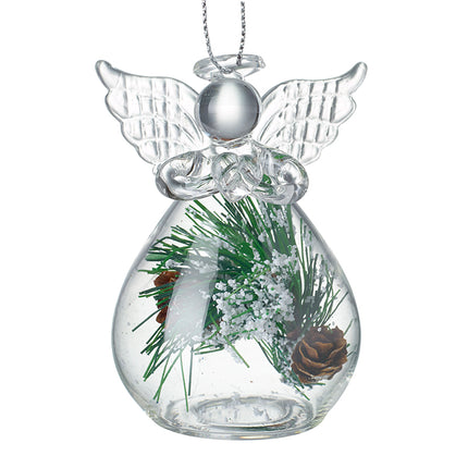 Heaven Sends Glass Angel with Pine Cone Skirt