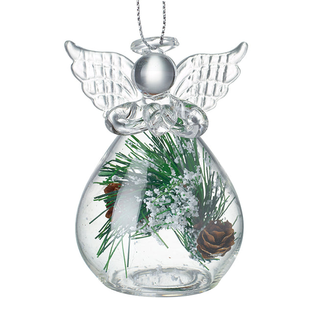 Heaven Sends Glass Angel with Pine Cone Skirt
