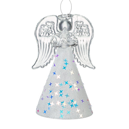 Heaven Sends Glass Angel with Stars on Skirt