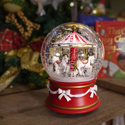 Vintage Horse Carousel Snow Globe