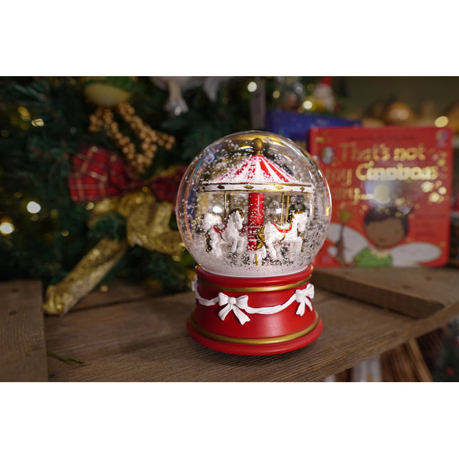 Vintage Horse Carousel Snow Globe