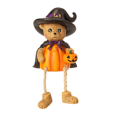 Heaven Sends Bear With Witches Hat and Pumpkin