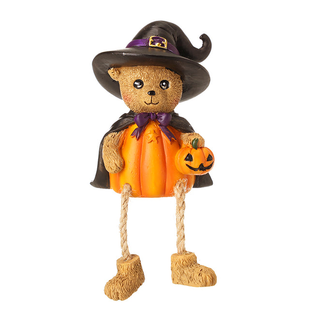 Heaven Sends Bear With Witches Hat and Pumpkin