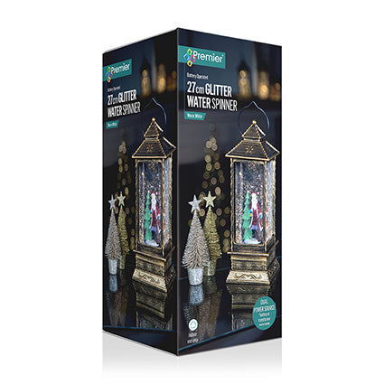 Oblong Lantern Water Spinner, Santa or Snowman