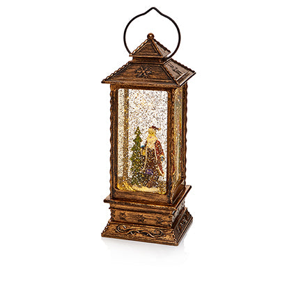 Oblong Lantern Water Spinner, Santa or Snowman