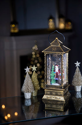 Oblong Lantern Water Spinner, Santa or Snowman