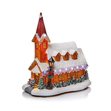 Lit Christmas House with Flashing Icicles