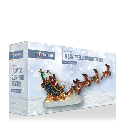 Premier Lit Santa Sleigh with Reindeer