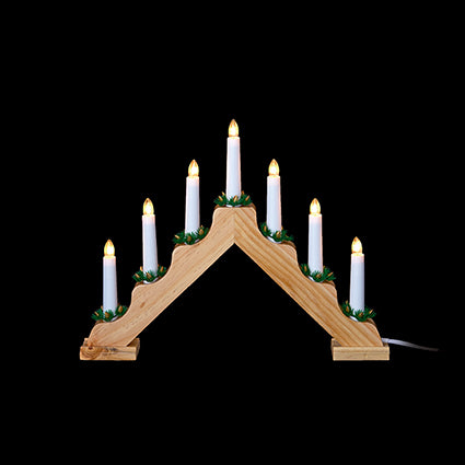Pine Candle Bridge with 7 LED Bulbs