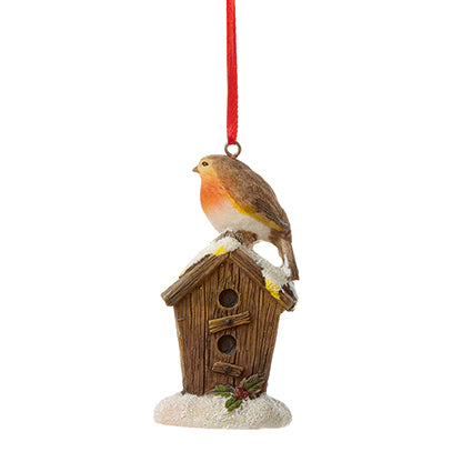 Polyresin Robin Hanging Decoration, Bird House or Post Box