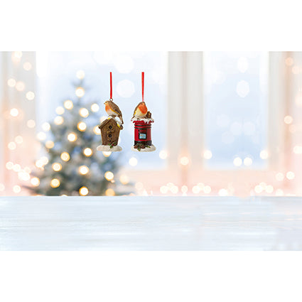 Polyresin Robin Hanging Decoration, Bird House or Post Box