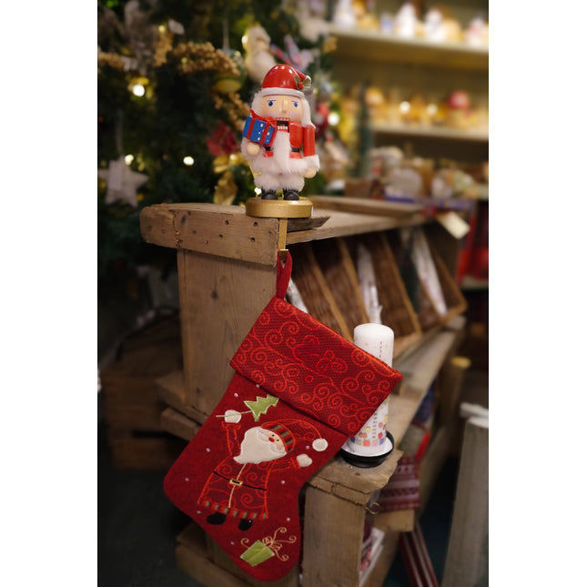 Wooden Nutcracker Stocking Holder