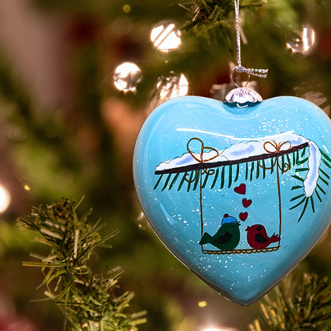 Our First Christmas - Hand Painted Glass Bauble