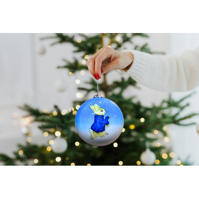 Hand Painted Glass Bauble - Peter Rabbit