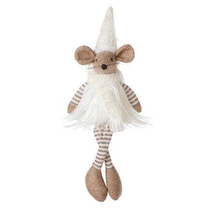 Heaven Sends Small Sitting Mouse in White Scarf and Hat