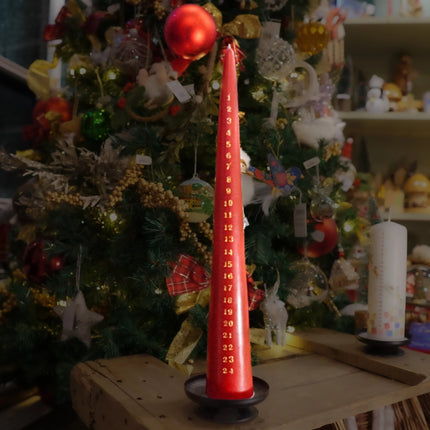 Classic Red Christmas Advent Countdown Candle