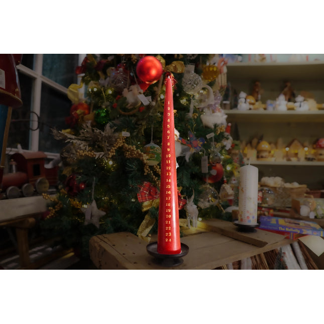 Classic Red Christmas Advent Countdown Candle