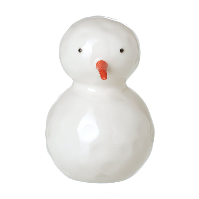 Large White Ceramic Snowman Ornament
