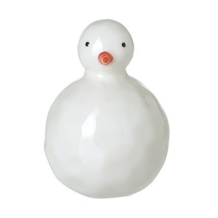 Small White Ceramic Snowman Ornament