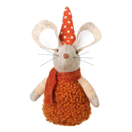 Heaven Sends Sitting Mouse in Orange Spot Hat