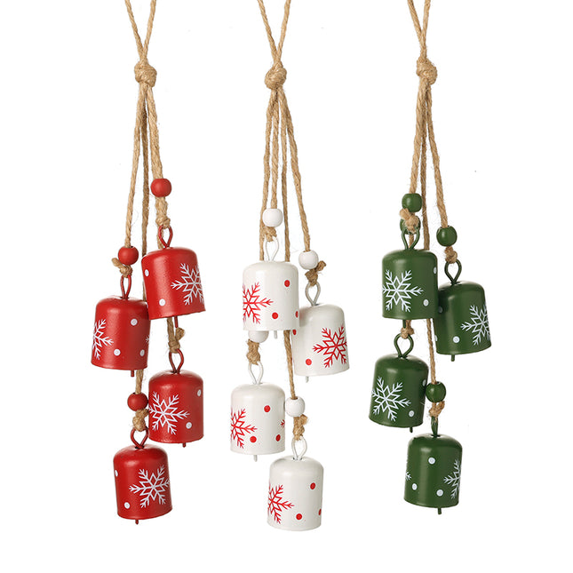 Heaven Sends Snowflake Cow Bell, Red/White/Green