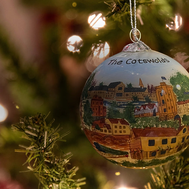 Hand Painted Glass Bauble - The Cotswolds
