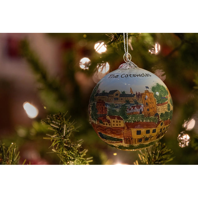 Hand Painted Glass Bauble - The Cotswolds