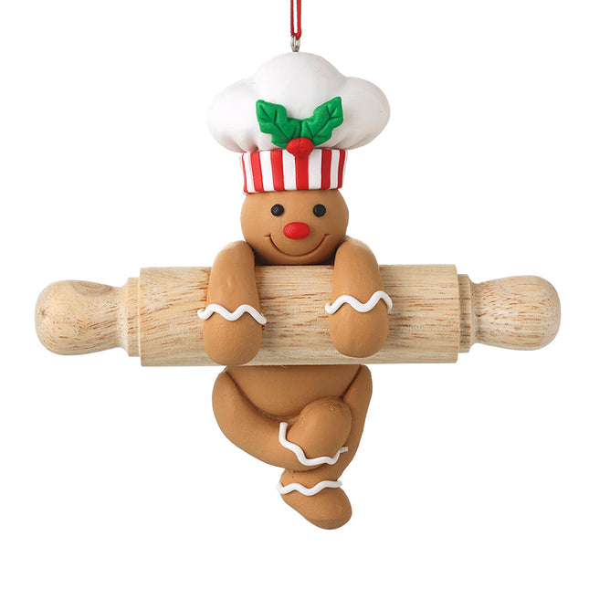 Gingerbread Chef on Rolling Pin Hanger