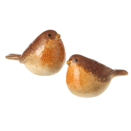 Heaven Sends Small Brown Stoneware Robin Ornament (Assorted)