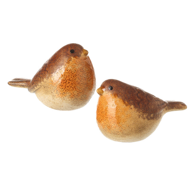Heaven Sends Small Brown Stoneware Robin Ornament (Assorted)