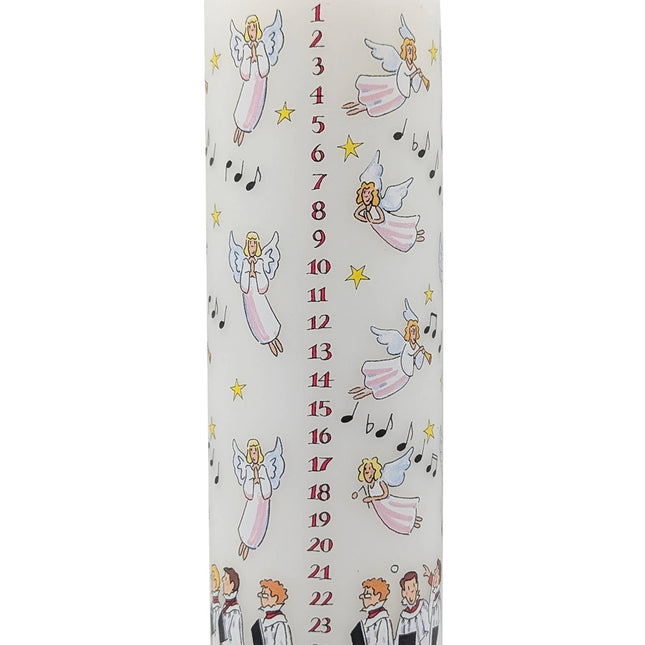 Angels &amp; Choir Advent Candle by Alison Gardiner, Large Pillar