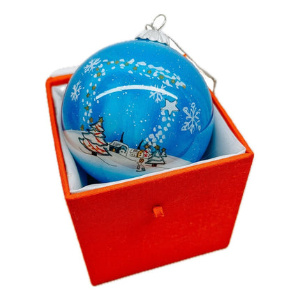 Hand Painted Glass Bauble - Baby's 1st Christmas - Kitten image 1