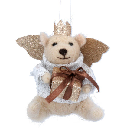 Wool mix teddy angel with parcel image 0