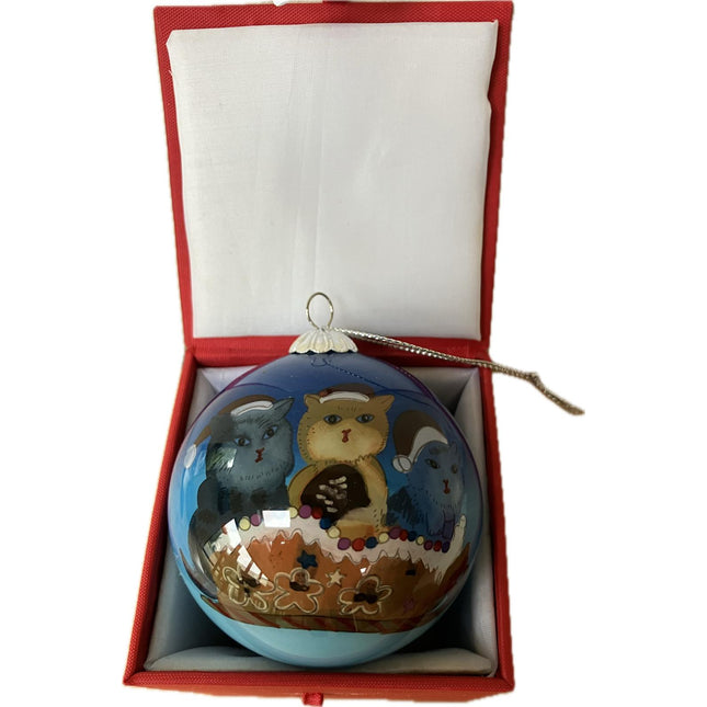 Hand Painted Glass Bauble - Cats!! image 0