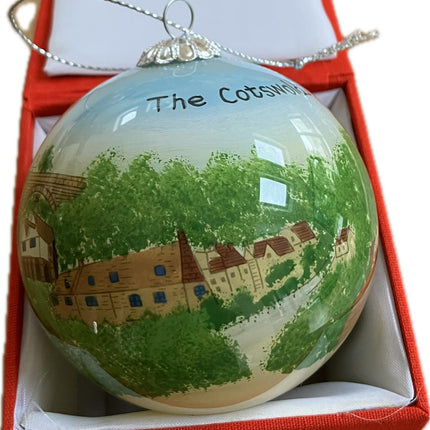 Hand Painted Glass Bauble - The Cotswolds image 1