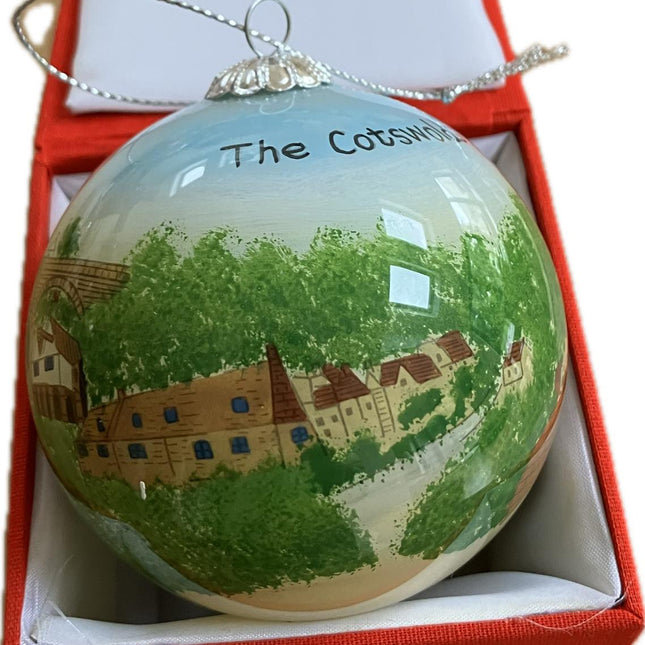 Hand Painted Glass Bauble - The Cotswolds image 1