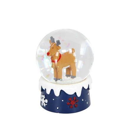 Mini Snow Globe 6cm - Reindeer/Blue image 0
