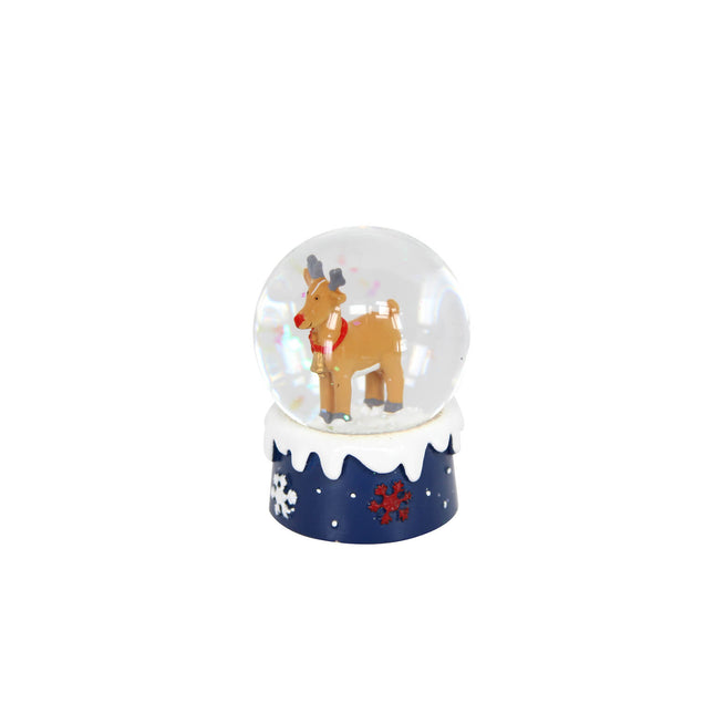 Mini Snow Globe 6cm - Reindeer/Blue image 0