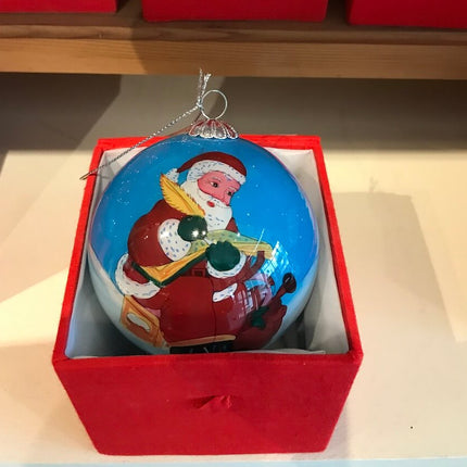 Hand Painted Glass Bauble - Santa with List image 0