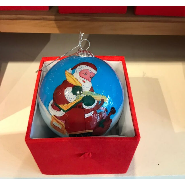 Hand Painted Glass Bauble - Santa with List image 0
