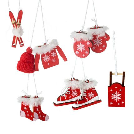 WOODEN SKI ACCESSORY TREE DECORATIONS image 0