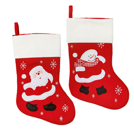 red christmas stocking santa / snowman image 0