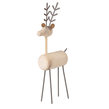WOODEN STANDING REINDEER WITH METAL LEGS image 0
