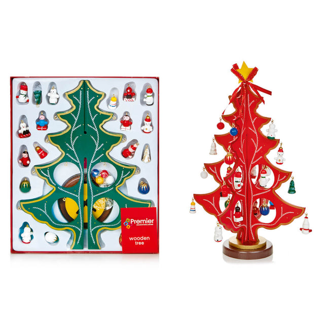 Wooden Tree with 25 decorations image 0