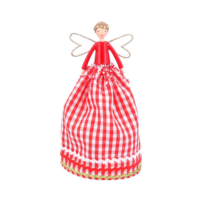 Tree Topper 18cm - Red Gingham Fairy image 0