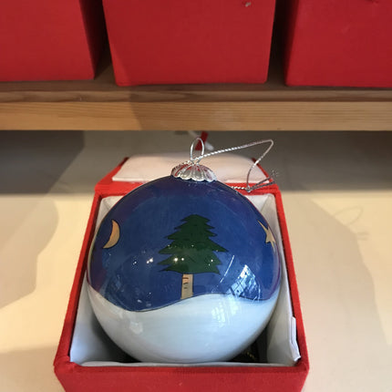 Hand Painted Glass Bauble - Santa with sack image 1