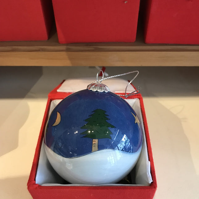 Hand Painted Glass Bauble - Santa with sack image 1