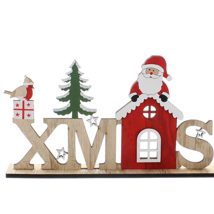 wooden xmas with santa image 0